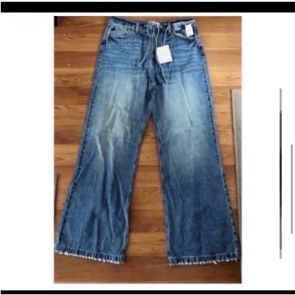 KANCAN 90’s Wide Leg Flare Hi Rise Jeans - Picture 7 of 10